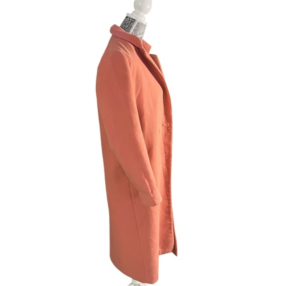 Oak + Fort Long Peach Wool-Blend Style Coat Small - Picture 3 of 9